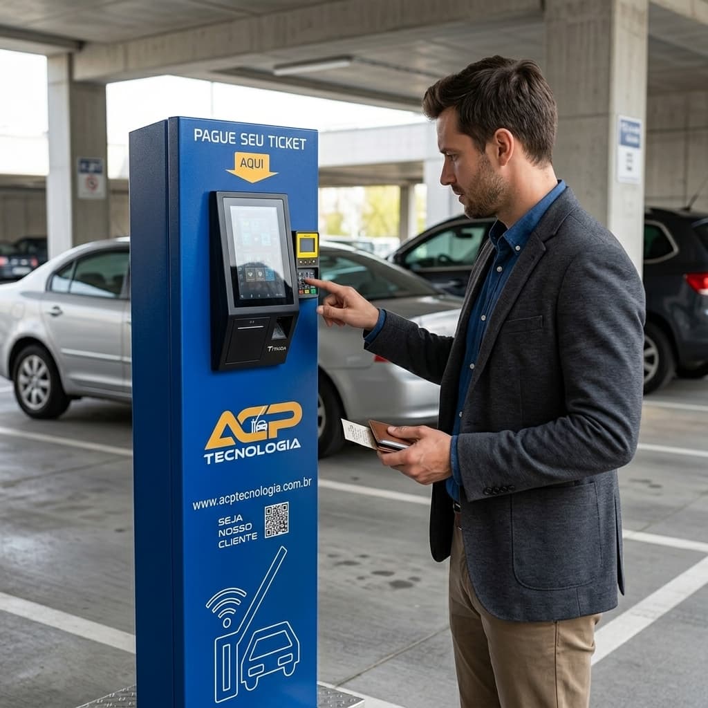 Autoatendimento e pagamento em estacionamento